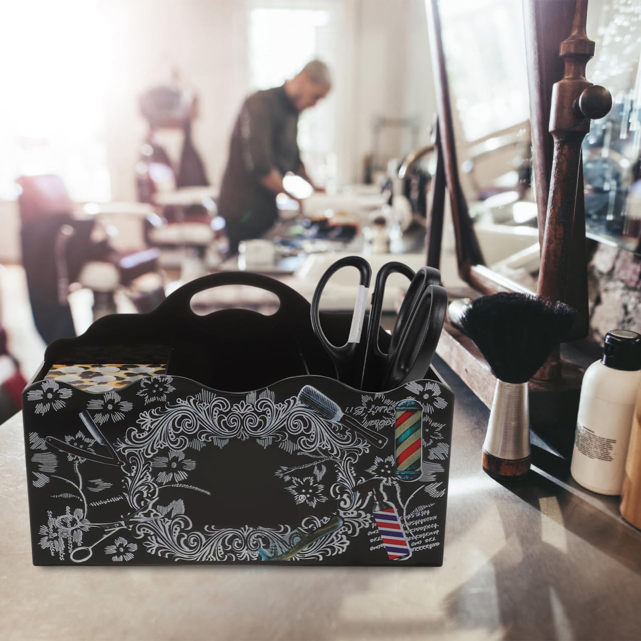 Beatifufu Hairdressing Tool Barber Scissor Holder Hair Holder Case for Salon Holder Barber Shear Holder Comb Holder Salon Shear Holder Abs Multiple Slots Organizer