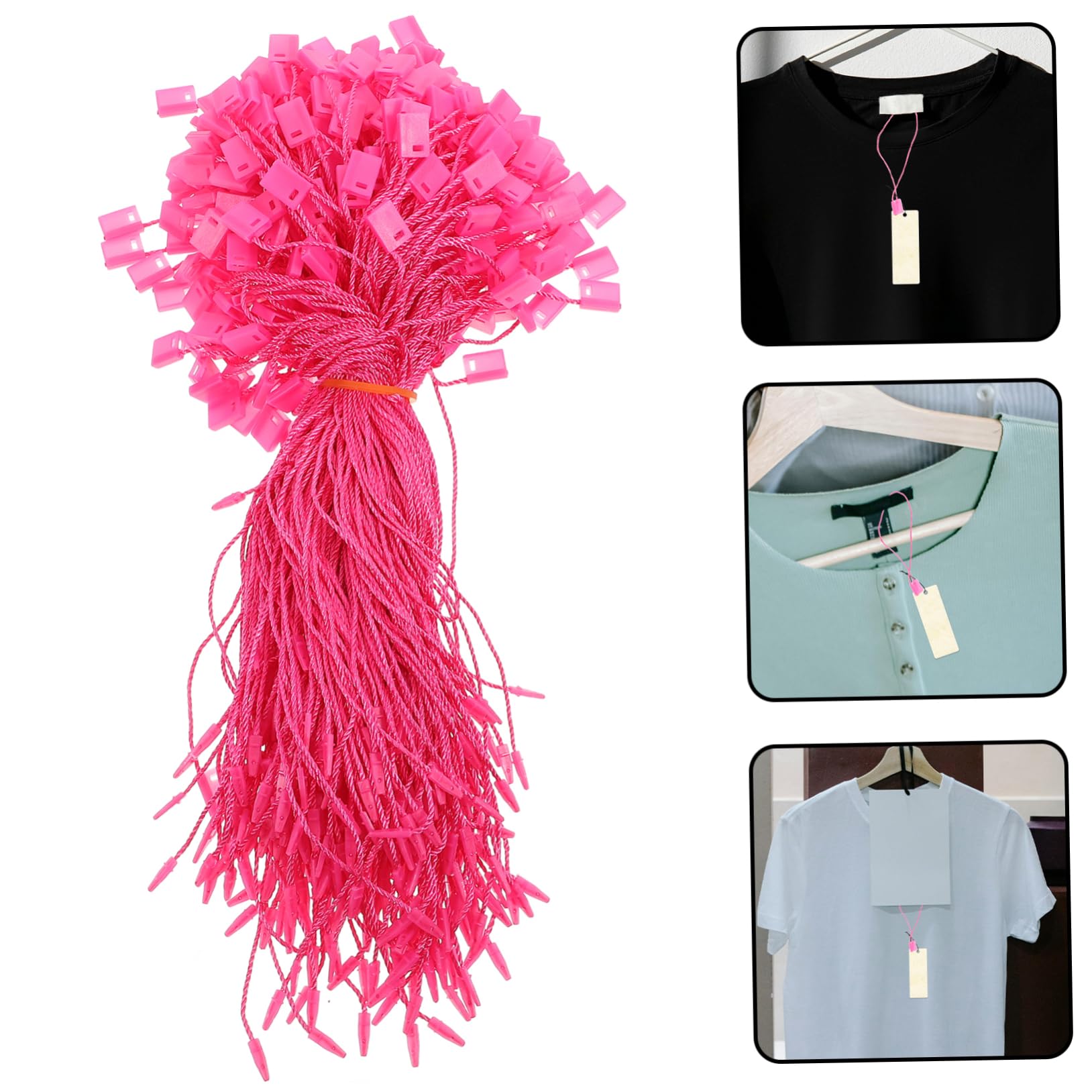 Lot De 950 Cordons Pour étiquettes Vêtements - Coton Et Plastique - Noir - 19 Cm - Pour Boutique, Marquage Prix