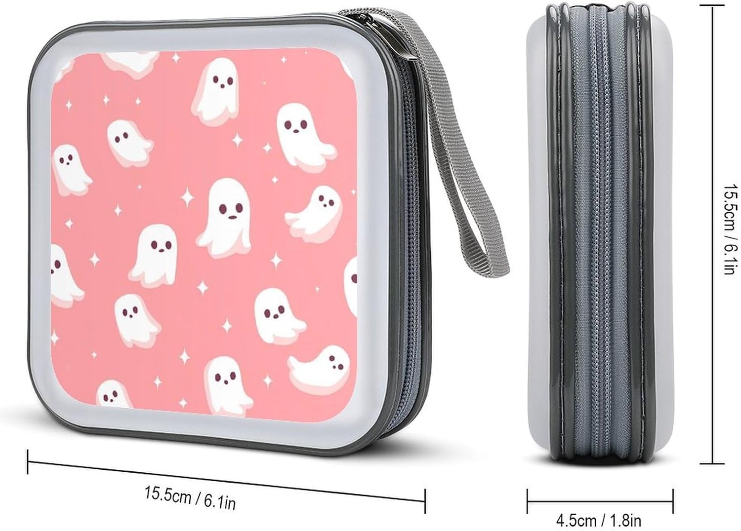 Ghosts Four-pointed Star Protective CD Case Storage Rack 40 Capacity DVD Holder Organizer Car Travel