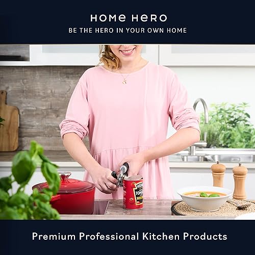 Miniatura 7 de Abrelatas manual para latas con borde liso, abrelatas para personas mayores, abrelatas de mano de acero inoxidable, abrelatas de mano de alta