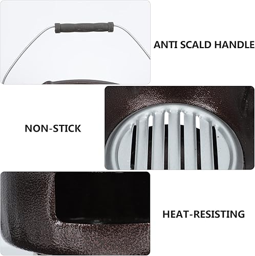 Miniatura 2 de Happyyami Parrilla de carbón portátil de hierro fundido barbacoa de carbón de mesa Estufa de parrilla portátil Quemador de barbacoa 1 juego de café