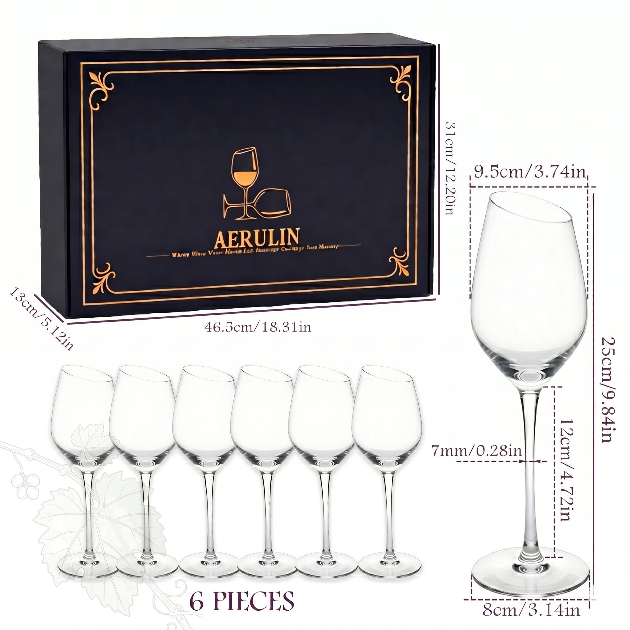 Juego de 6 copas de vino de cristal con borde inclinado, copas de vino tinto sopladas a mano, juego de copas de vino transparentes sin plomo, copas de vino grandes, regalo para mujeres y