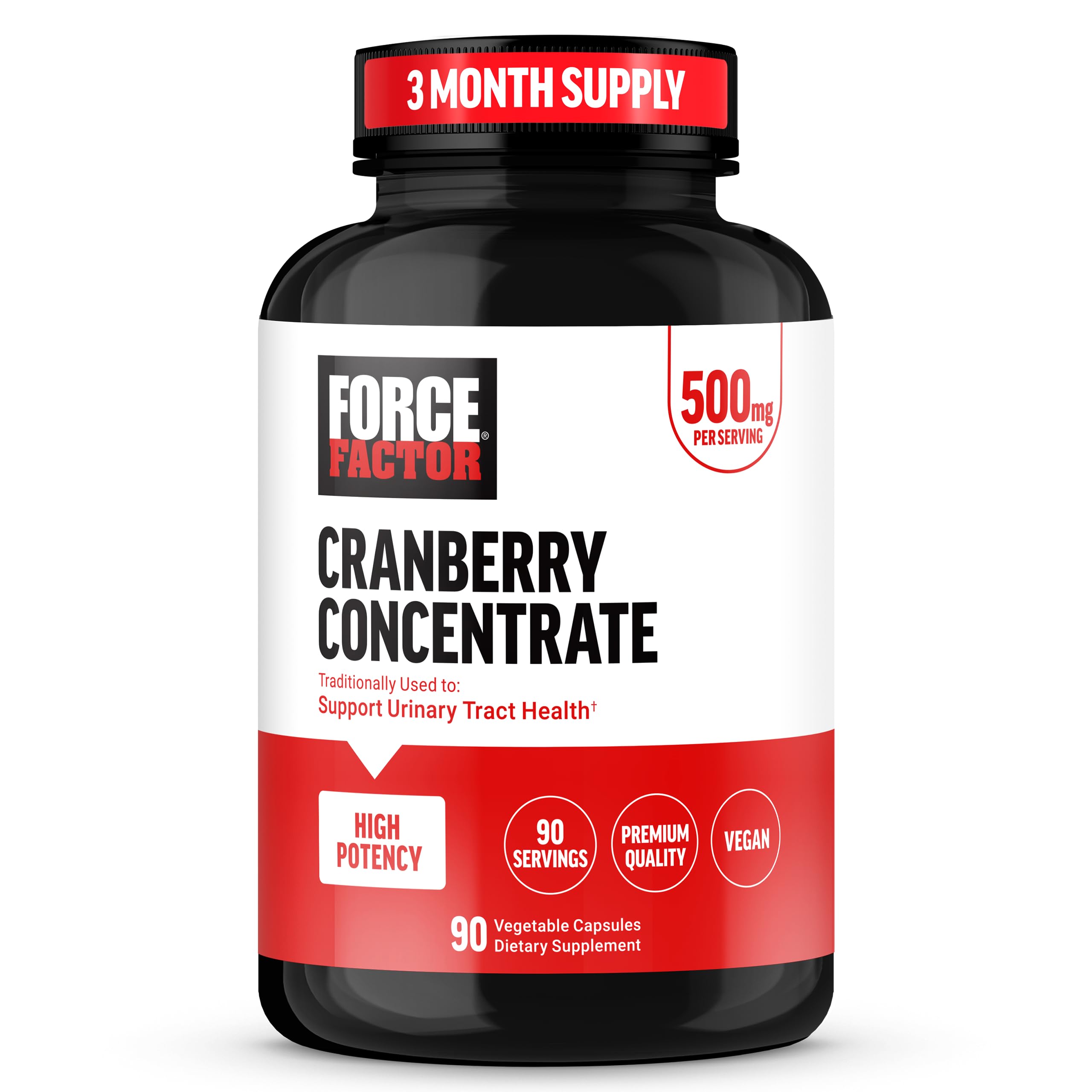 Force Factor Cranberry Concentrate, Cranberry Pills for Women & Men