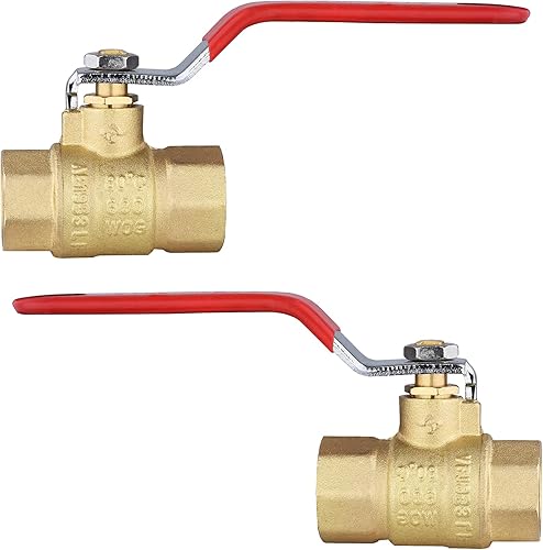 Miniatura 17 de Paquete de 2 válvulas de bola roscadas HeSun FIP de 3/4 de pulgada, válvula de cierre de latón de puerto completo, NPT hembra de 3/4" x NPT hembra