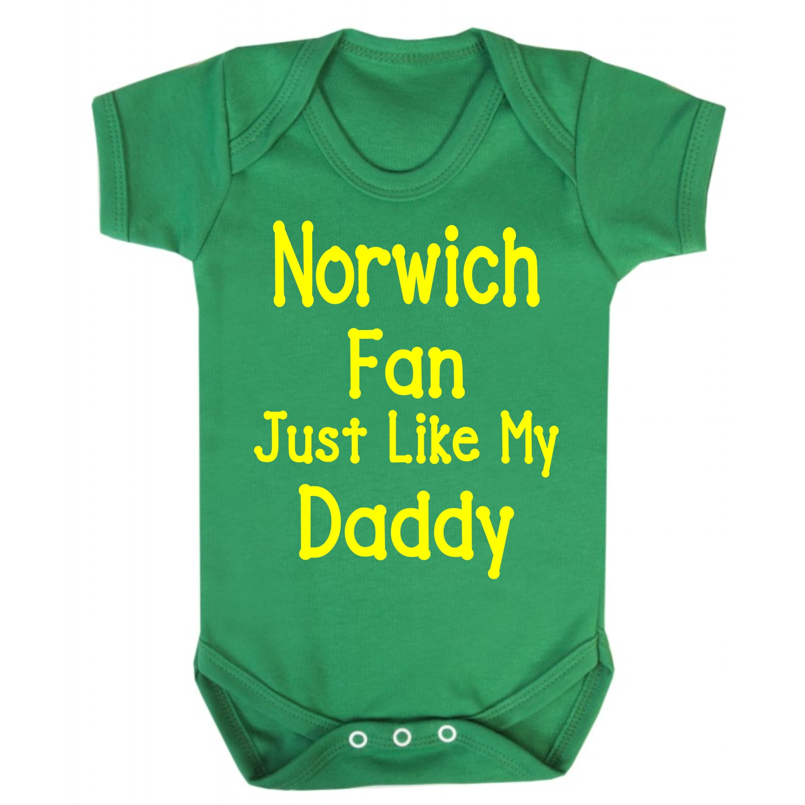 Norwich Just like Daddy Football Fan Baby Grow Vest Boy Girl Gift Romper Newborn Shower (6-12 Months)