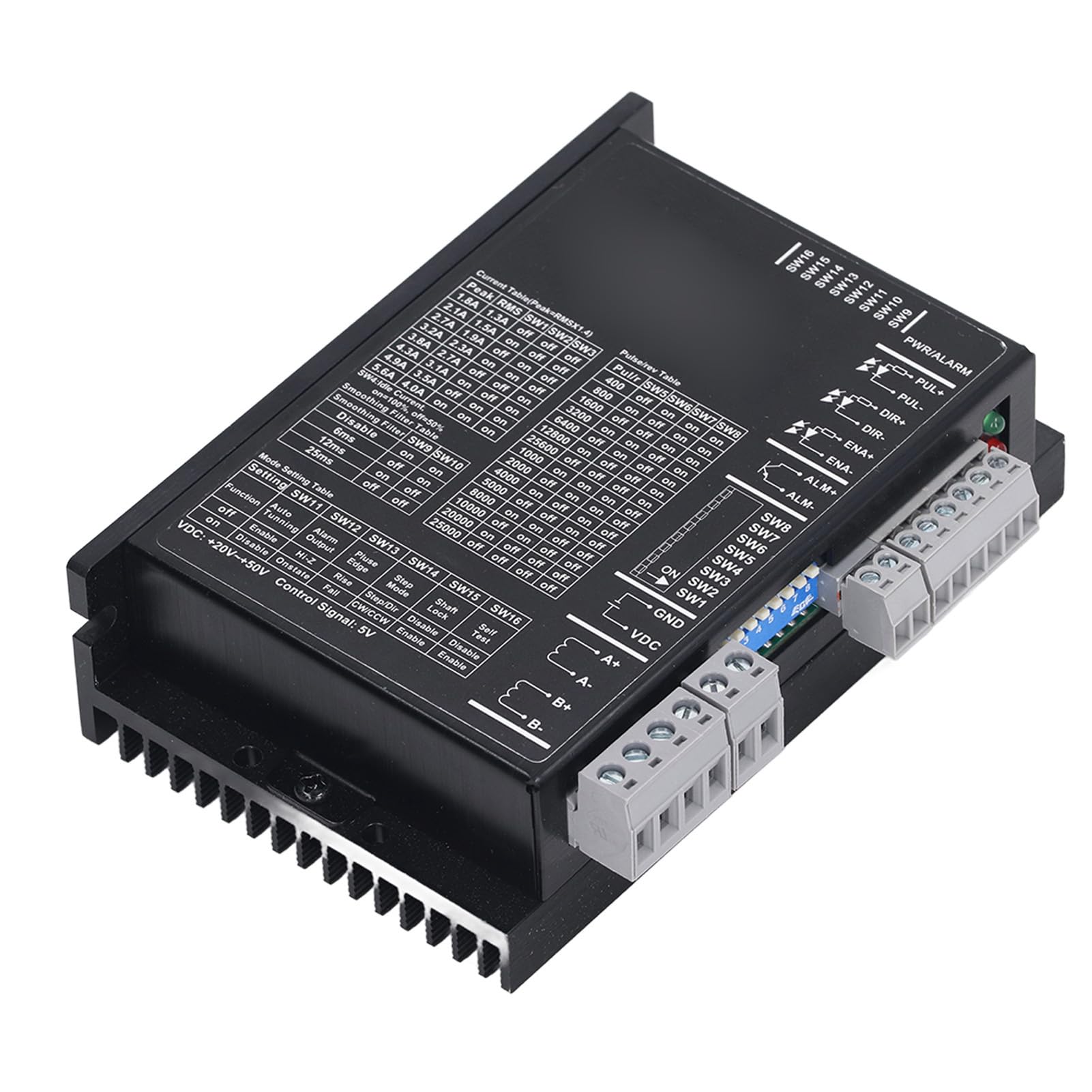 Fafeicy Controlador de Motor Paso a Paso Digital CNC Microstep 20 a 50VDC
