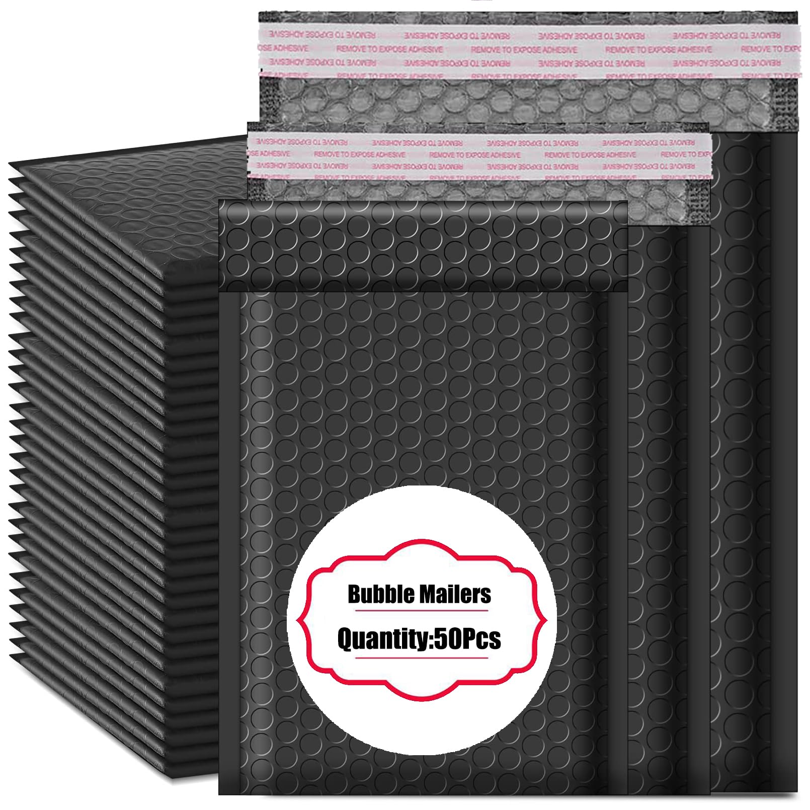 50 sobres de burbujas, sobres acolchados de polietileno negro, bolsas de envío impermeables, sobres acolchados de burbujas, sobres acolchados con burbujas para correo, envío, embalaje,