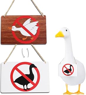 Double Sided No Geese Allowed Sign Porch Goose Armed Sign For Home Kitchen Restaurant Coffee Bar Wall Decor Art Bar Background Wall Decoration Yard Porch Lawn