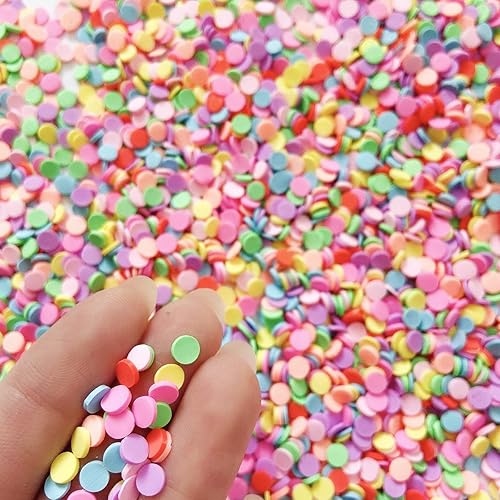 Miniatura 113 de EHOPE Gránulos falsos de polímero de 3.53 oz, chispas de resina sintética, gránulos de arcilla para resina, chispas de caramelo falso para arte