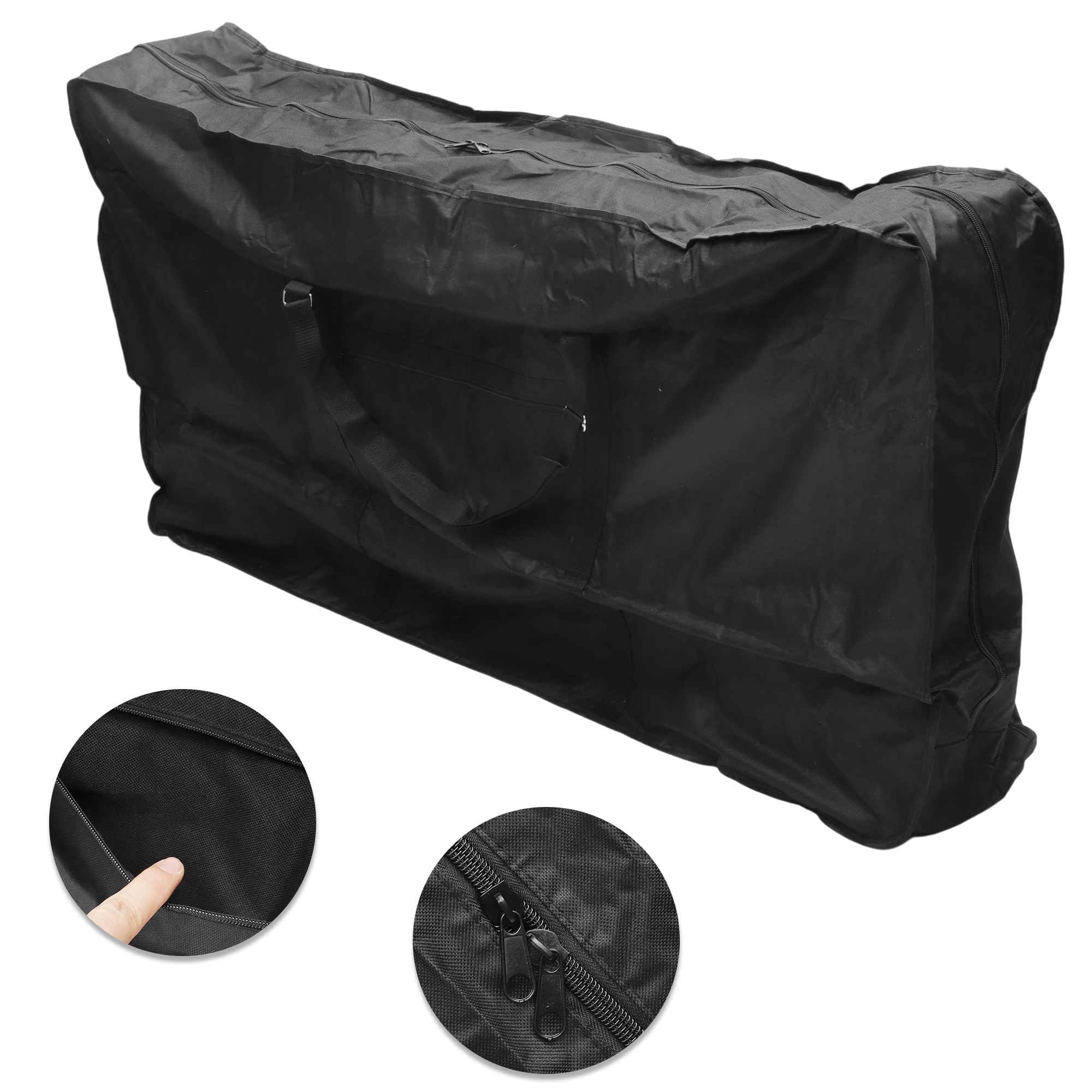 Borsa Trasporto Bicicletta Nero 1 Pc Per Bici Strada Impermeabile | Materiale: 600D/210D, Dim: 140x28x80cm, Compatibile Per MTB, Pieghevoli, Cinghie, Maniglie, Tracolla.