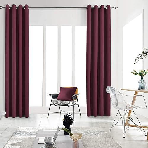 Miniatura 94 de Cortinas Opacas para Dormitorio con Aislamiento Térmico de Ojales Sólidos para Ventana Extra Anchas para Puerta Corredera, Juego de 2 Paneles de