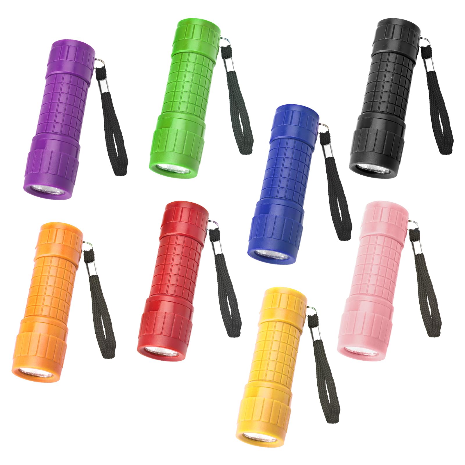 Set 2 Mini Torce LED Super Luminose Rosa E Blu Per Campeggio Ed Escursionismo - Batterie Non Incluse