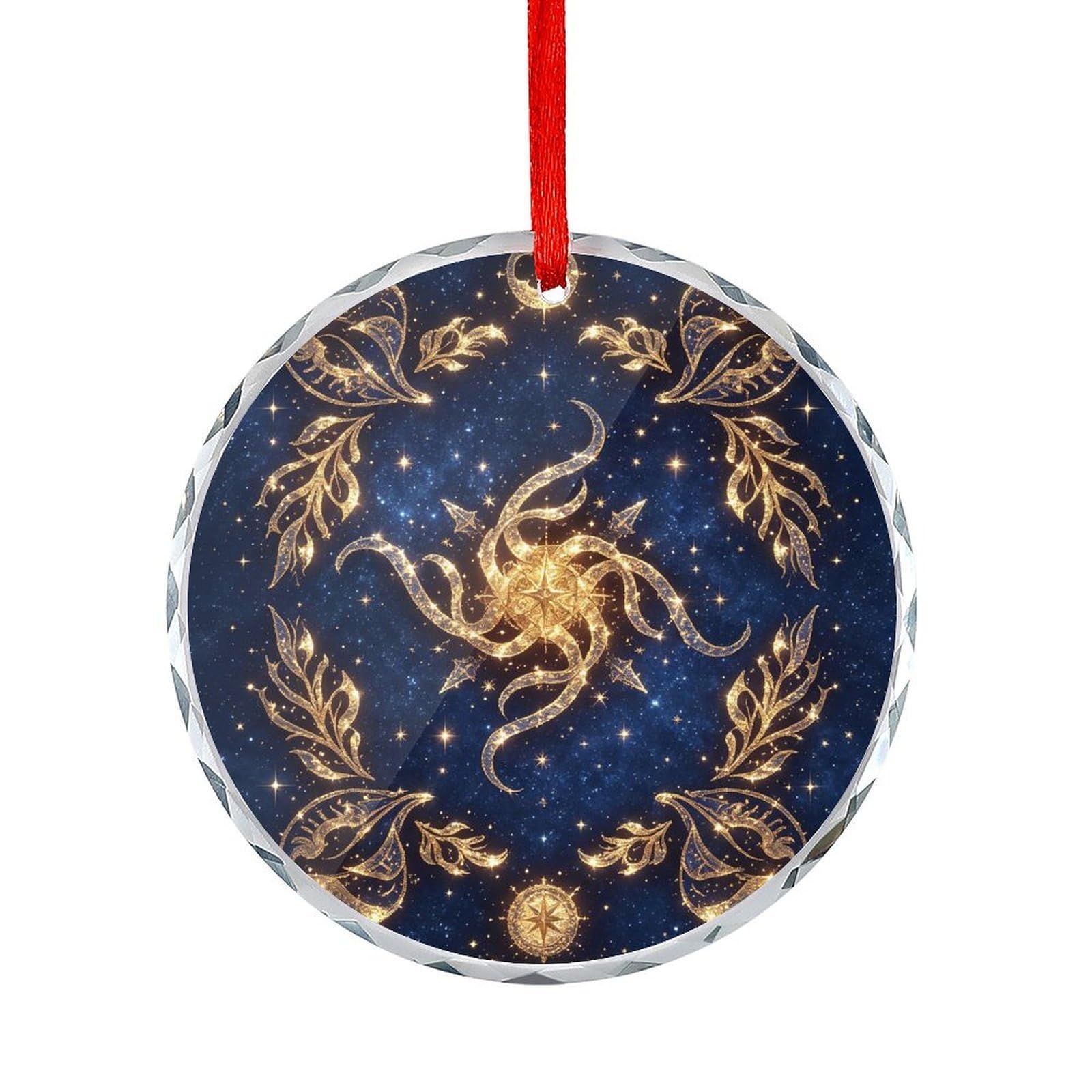 Btcowzrv Style Golden Celestial Round Ornament Hanging Pendant Decor