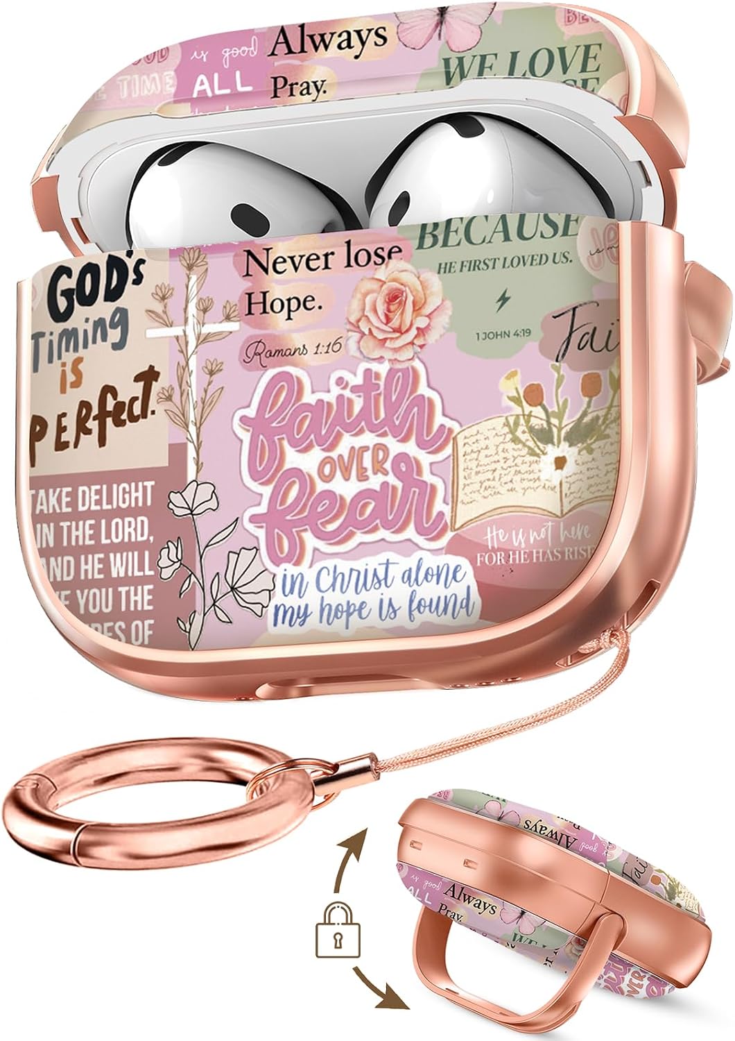 Joyleop for AirPods 4 Case with Safety Lock for Women,Christian