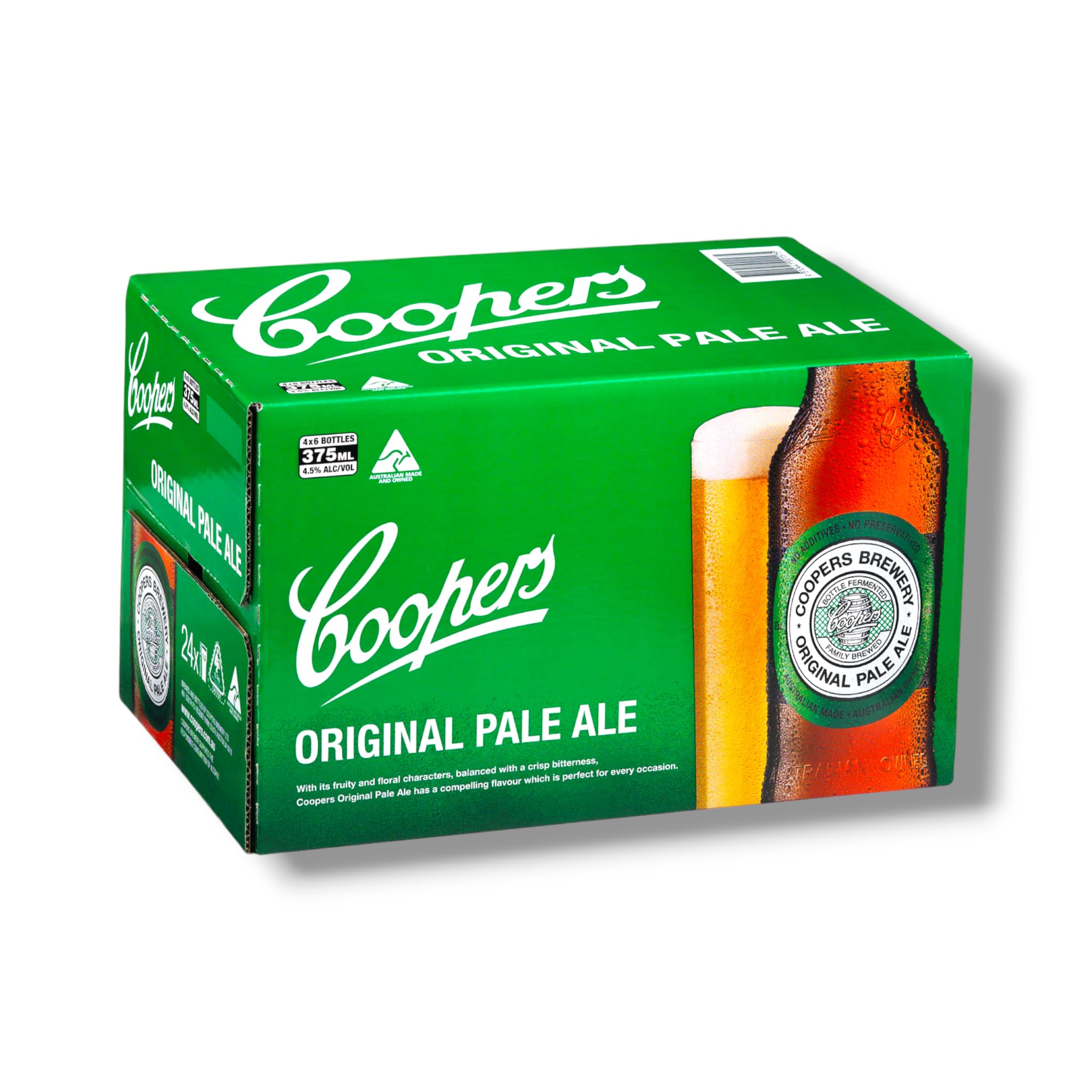 Coopers Original Pale Ale 24 x 375ml- Bier aus Australien mit 4,5% Vol. - Inkl. Haus der Biere Berlin Bierdeckel