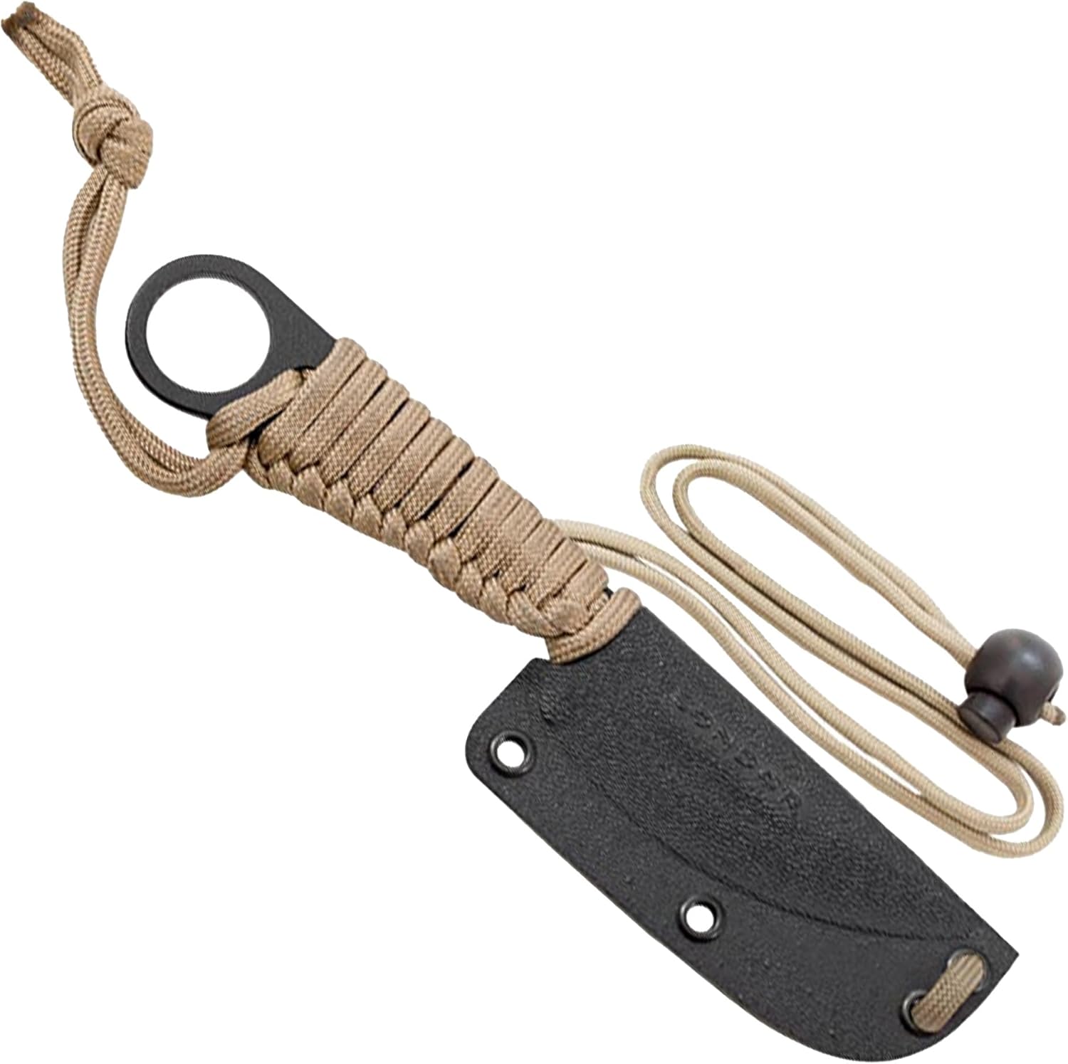 Condor Tool & Knife Kickback Knife | Pocket Sized 1075 High Carbon Steel Full Tang Knife with Kydex and Paracord Sheath | EDC Fixed Blade Knife with a Wrapped Paracord Handle | 2.8in Blade | 2.8oz