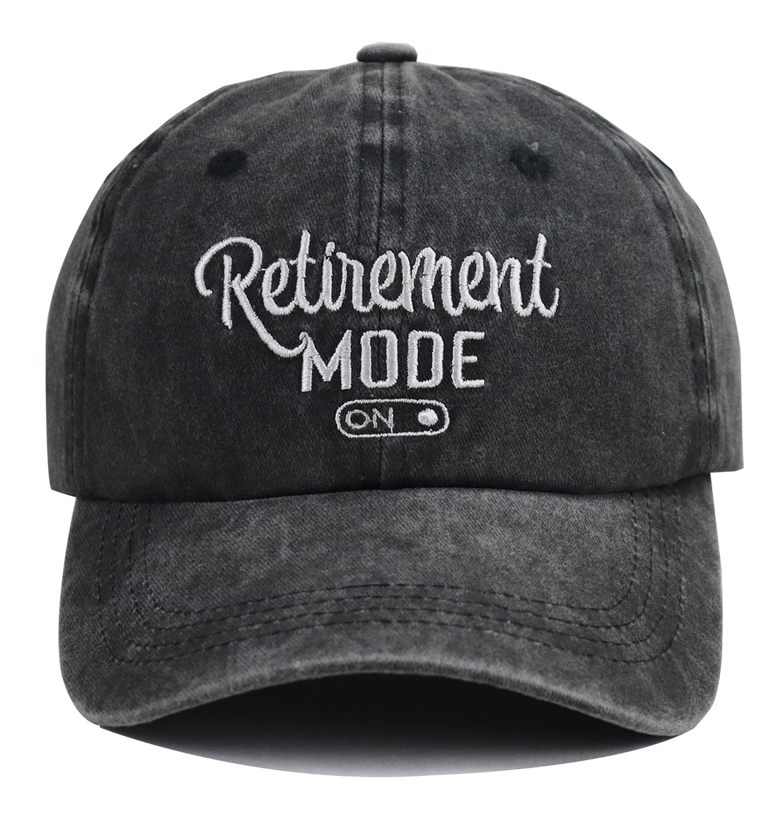 Retirement Baseball Cap - Adjustable Cotton Embroidered Hat, "Retirement Mode" Design, Grey, One Size Fits Most - View #5
