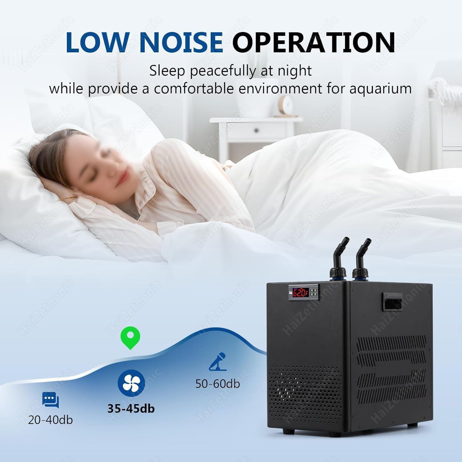 Acuario Enfriador Agua con Pantalla LCD,Sistema Enfriamiento Silencioso para Peceras,Ideal para La Cría Peces/Pasto/Corales/Camarones 60L
