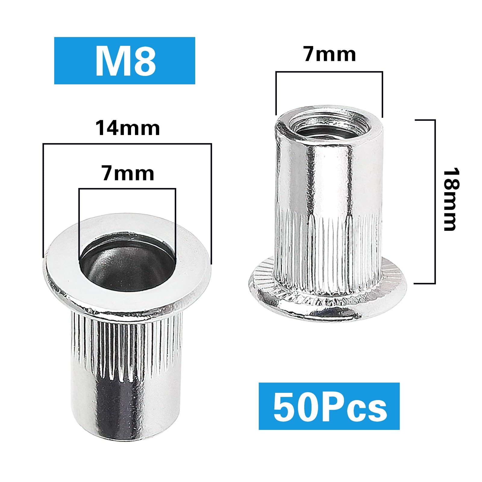 Dadi A Rivetto Per Inserti M10 In Acciaio Inox 304 - Confezione Da 20 Pezzi, Per Lamiere E Tubi - Foto 2