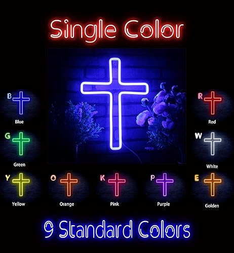 Miniatura 2 de AdvPro Cruz Jesús Decoración Para El Hogar Flex Silicona LED Neon Sign - Azul - st16s33-fnu0059-b