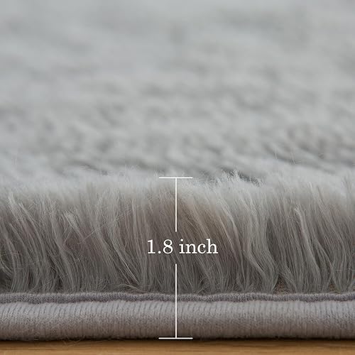 Miniatura 2 de Alfombras gruesas ultrasuaves para dormitorio, sala de estar, alfombra peluda mullida de 6 x 9 pies, alfombras grises de lujo para decoración del
