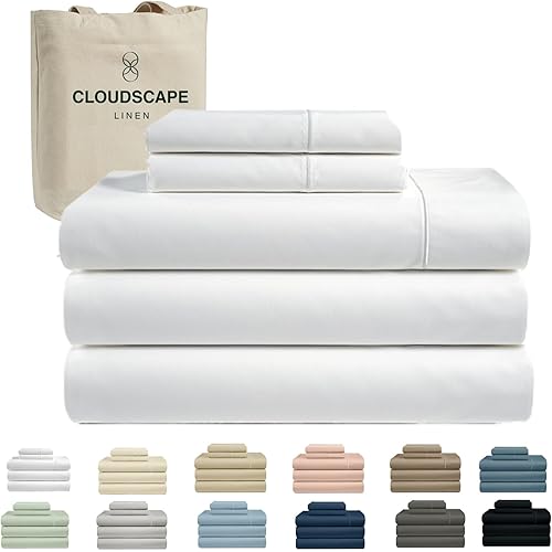 100% Egyptian Cotton Split King Sheet Set for Adjustable Bed, 5 Pcs Bedding Set, 1000 Thread Count,Hotel Quality, Silky Soft, Breathable and Durable, Deep Pockets up to 17, White