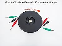 Vista 3 de CALHAWK 3 cables de prueba retráctiles de 20 pies de calibre 18 clips de cocodrilo en carrete