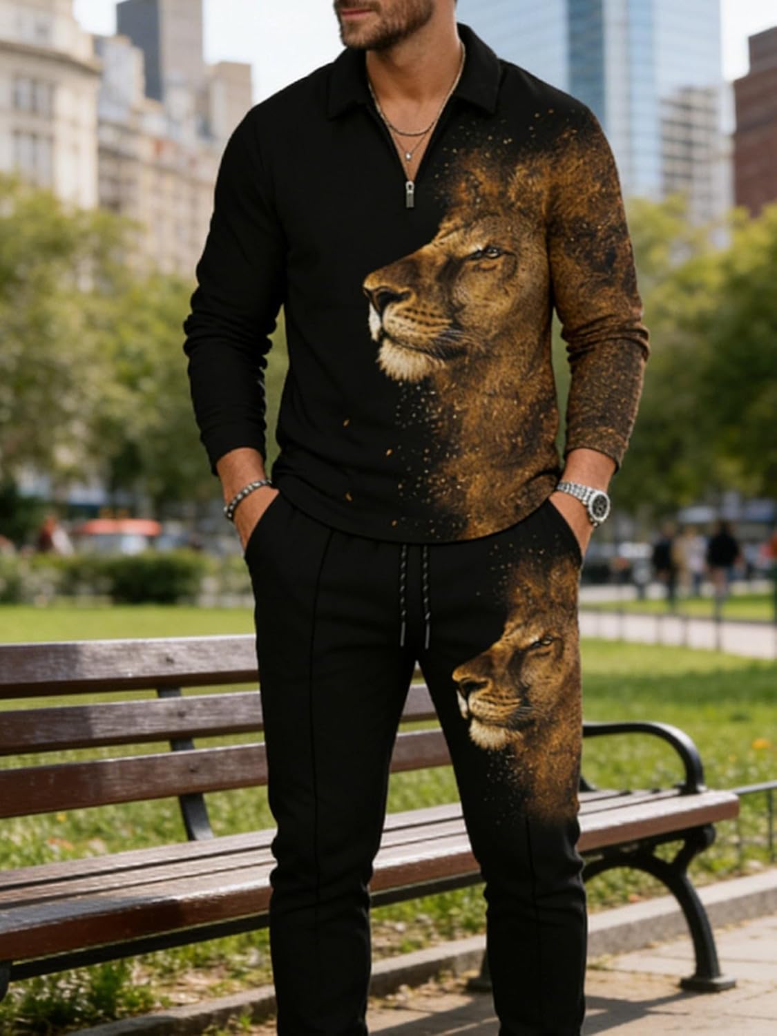 Mens Tracksuit Set 2 Piece Long Sleeve Polo Shirt and Pants Jogging Sweatsuits Sets Casual Fashion Vacation Outfits - Image 6