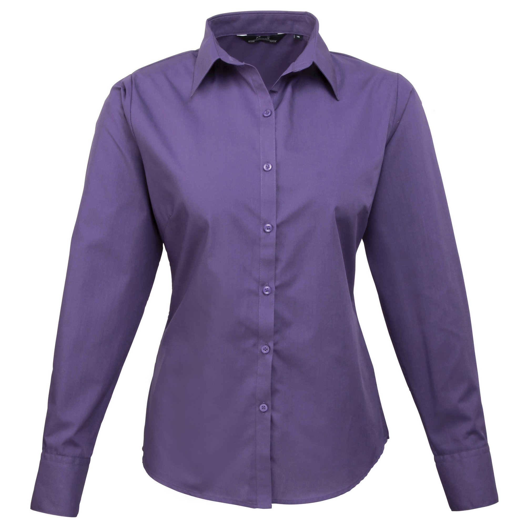 Premier Fitness Women's Poplin Long Sleeve Blouse Regular Fit Long Sleeve Blouse, Purple (Purple), 22 (Manufacturer Size:22)