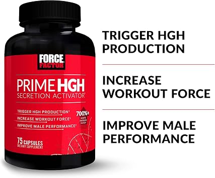 Force Factor Prime HGH Secretion Activator, 3-Pack, HGH Supplement for Men with Clinically Studied AlphaSize to Help Trigger HGH Production, Increase Workout Force, Improve Performance, 225 Count