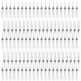 CSRNG-20.0ml-100 Disposable Lure Lock, 0.7 fl oz 20 ml Needles, Cap, 100 Set, Inner Diameter 0.06 inch 1.5 mm, Ink Refill, Water Supply, Dosing, Feeding, Fertilizer, Pesticide, Pesticide
