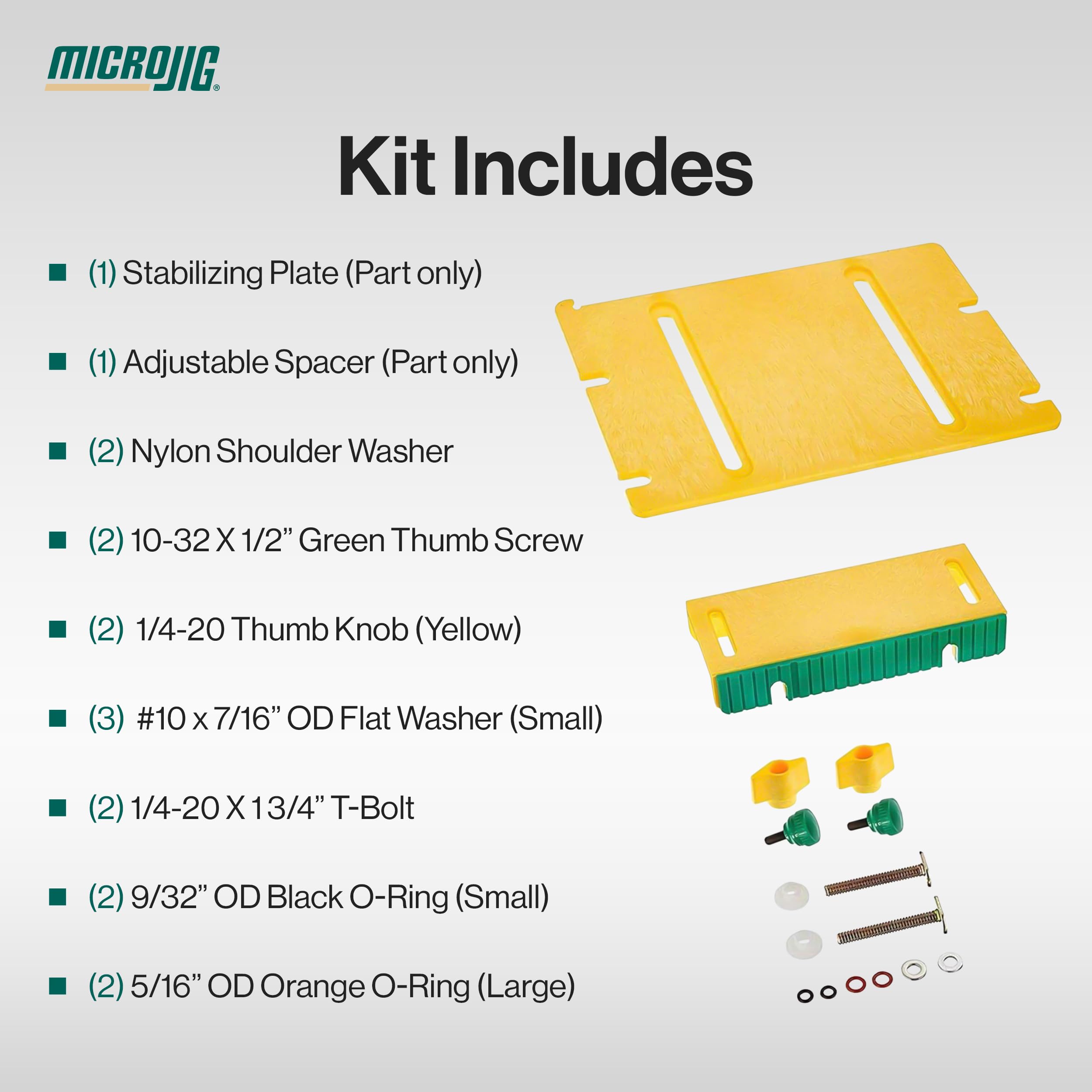 MICROJIG GRR-Ripper GRAK-404 - Kit de actualización para bloque de empuje Gr-100, amarillo