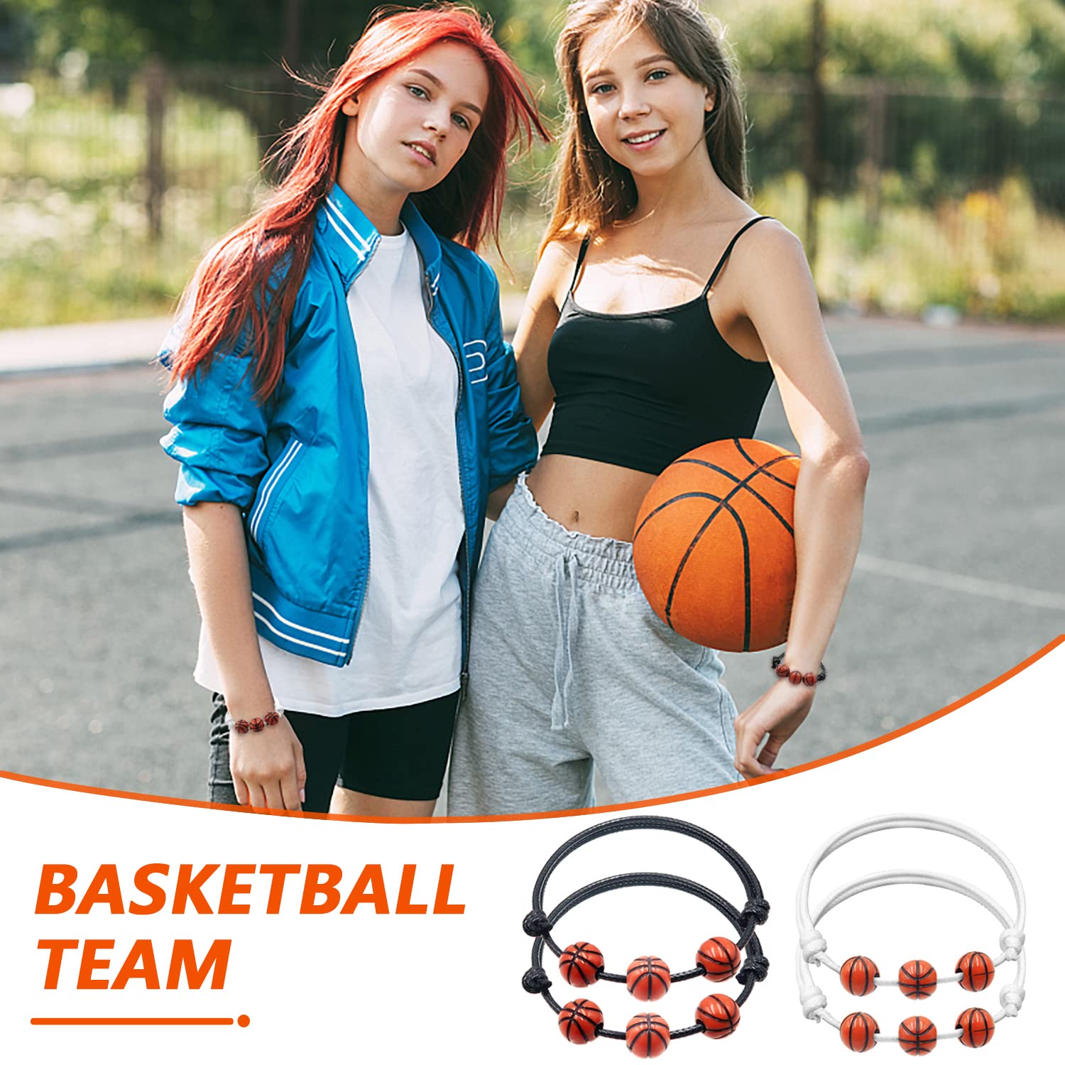 Pulsera de Baloncesto Pulseras Inspiradoras de Equipo Pulsera de Baloncesto Trenzada Ajustable para Adolescentes Adultos Hombres Mujeres Jugadores de Baloncesto Equipos, 20 Piezas