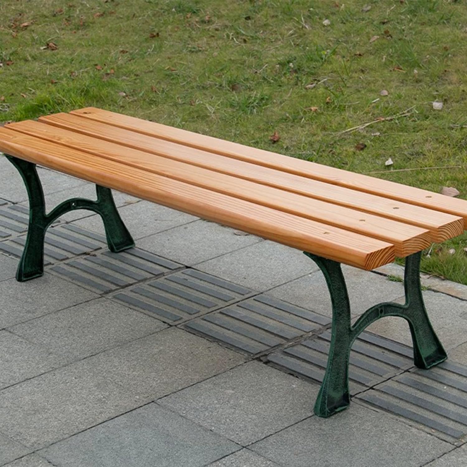 Banc de jardin en métal 2 places au design bois pour terrasse confortable 120cm