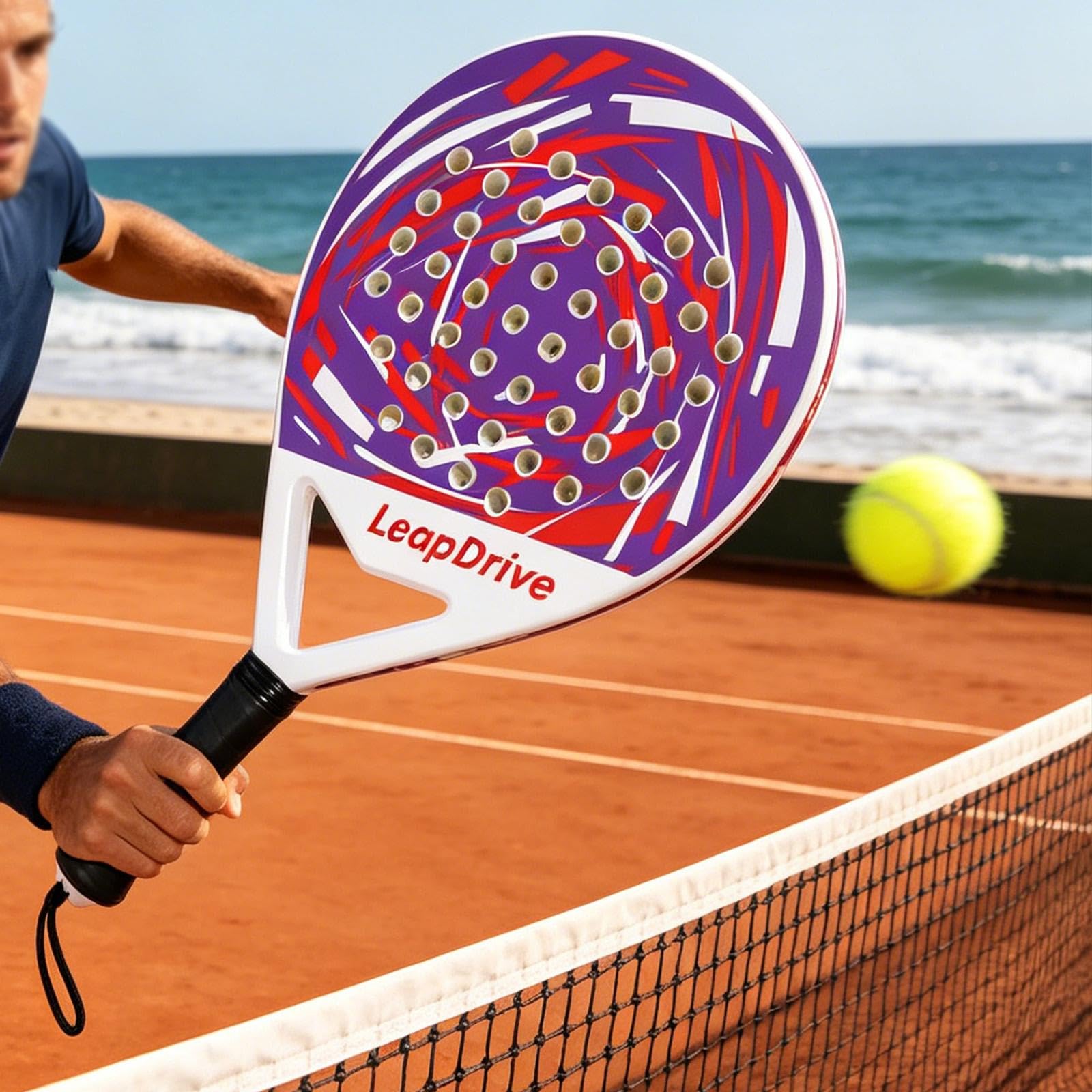 TISHITA Pala de Pádel Ligera con Superficie Ampliada Y Empuñadura Antideslizante Diseñada para Partidos de Verano Adecuada para Jugadores Principiantes Adulto