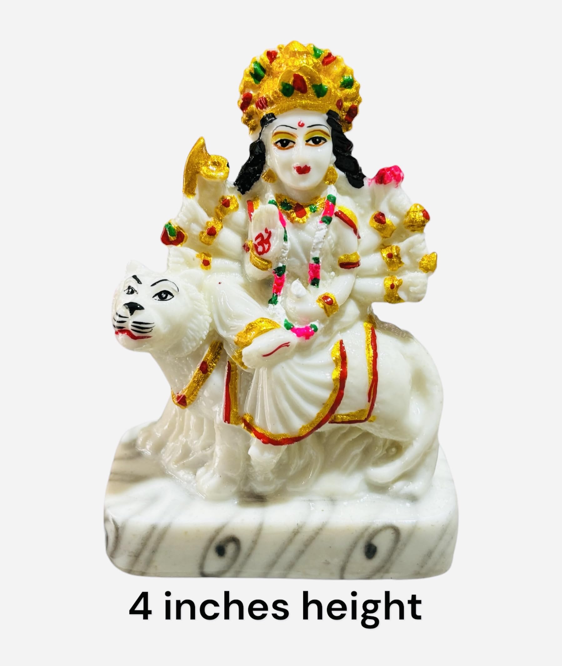 Buy STARDOM MART Polyresin White Durga Maa Sherawali MATA Murti