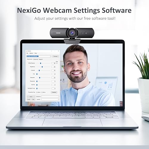 Miniatura 8 de NexiGo HelloCam Cámara web 1080P con Windows Hello verdadera privacidad obturador electrónico automático cámara de computadora micrófono mejora