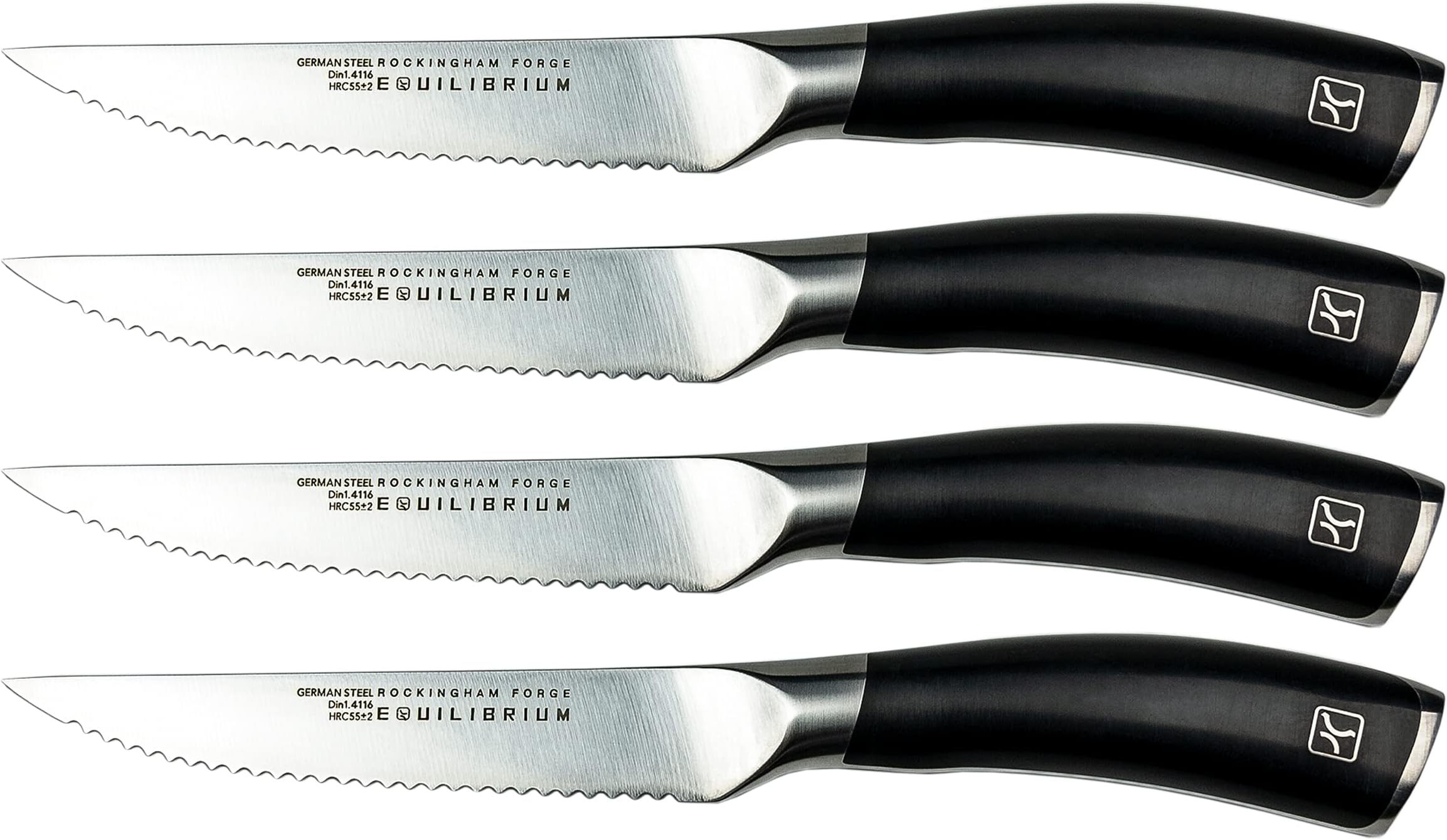 Rockingham Forge Equilibrium Stainless Steel 11.5cm Steak Knife Set x4