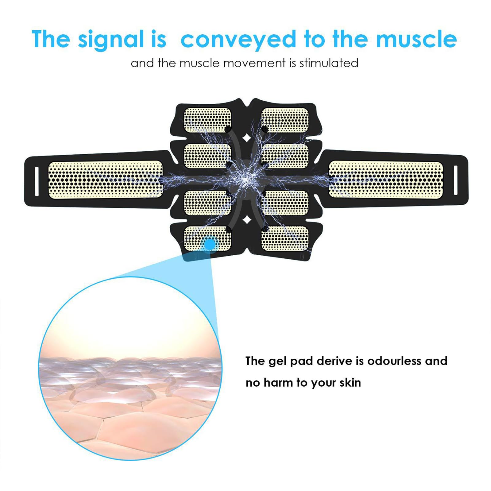 Cintura Addominale Elettrostimolazione, Elettrostimolatore Muscolare Donna Uomo per Addome/Braccia/Gambe/Addominali/Cosce/Polpacci Training Fitness Allenamento