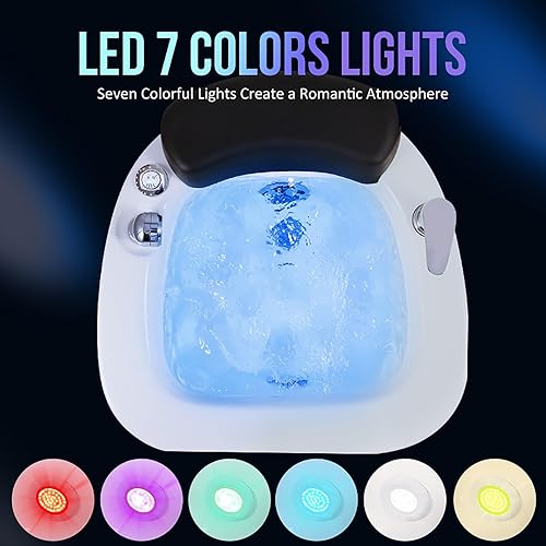 Miniatura 3 de Baño de pies de barril semicircular baño de pies acrílico con pedicura reposapiés Baño de pies temperatura ajustable Cuenco de pedicura