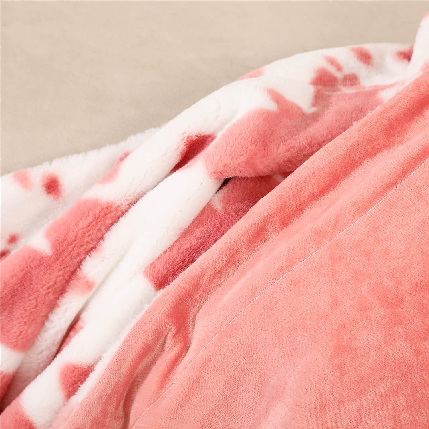 RYNGHIPY Faux Rabbit Fur Bed Throws, Fluffy Warm Throw Blanket for Sofa Couch, Soft Plush Decorative Blanket Thick and Heavy, Cute Bubble Furry Blanket (Blush, 63''x79'')