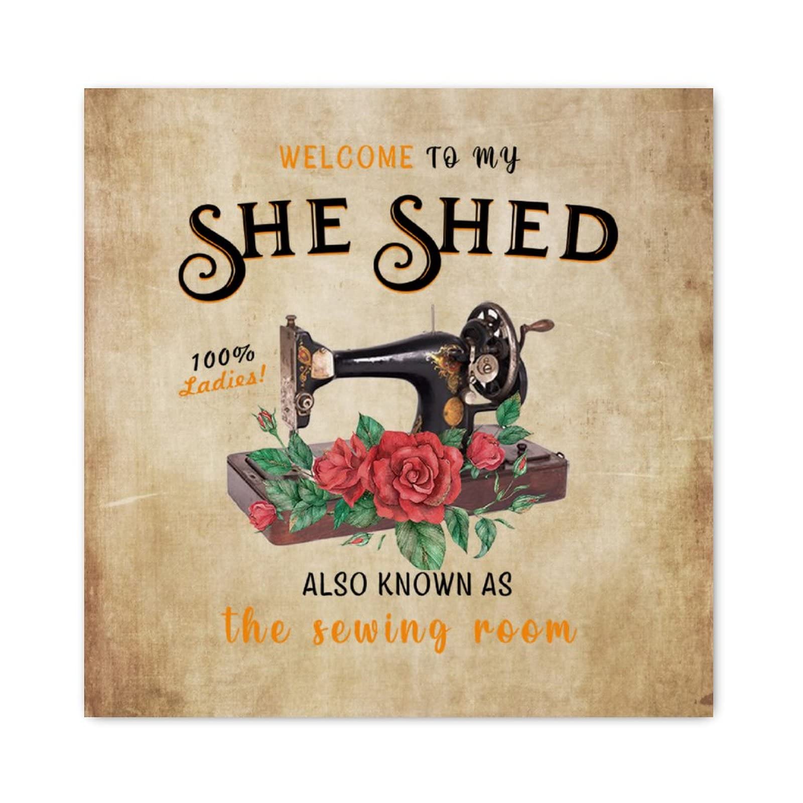 Panneau en bois Welcome to My She Shed plaque de décoration murale couture chambre et cuisine