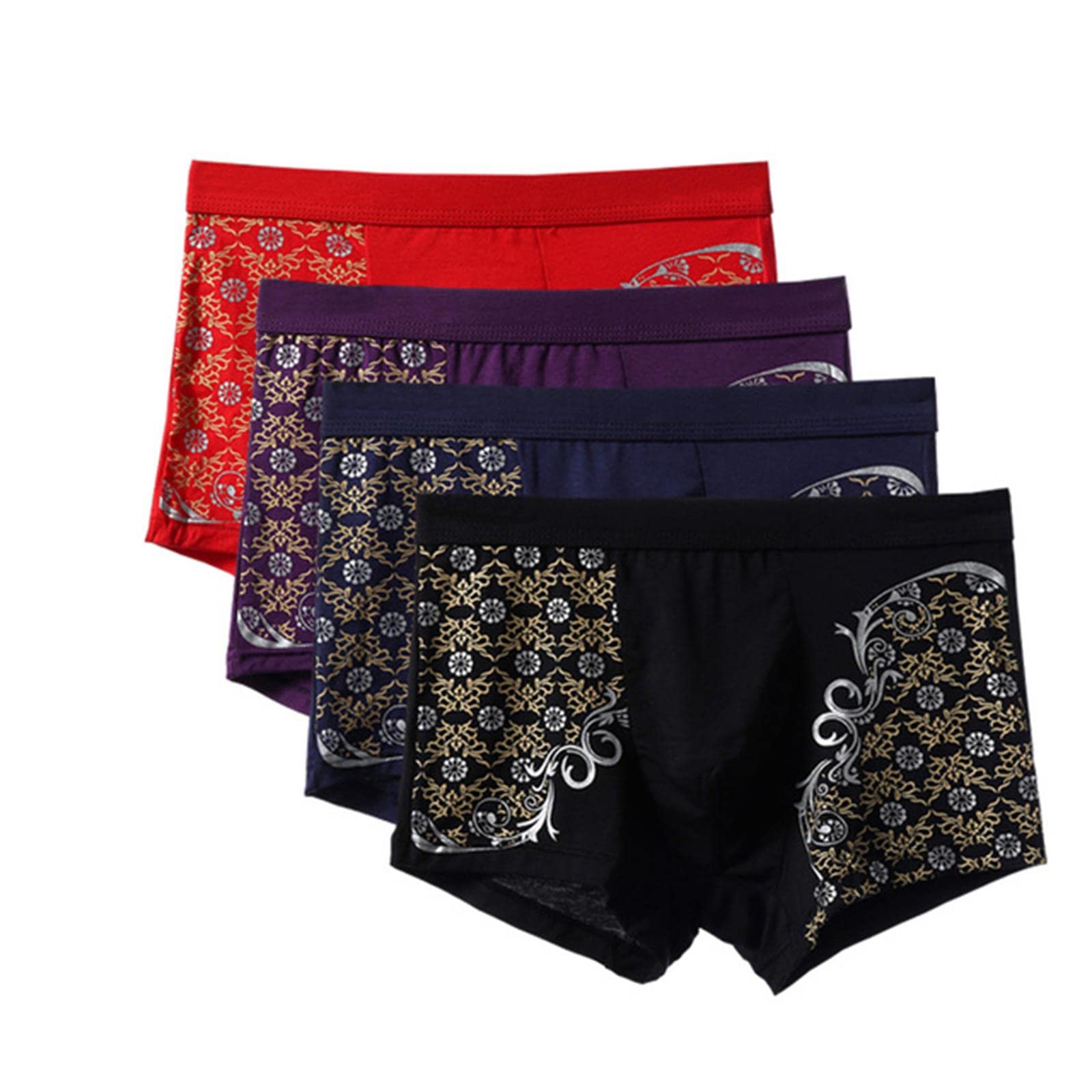 Mutande Uomo 4Pcs / Lot Moduli da Letto Maschii Maschii Stampa Modal Boxer di Grandi Dimensioni