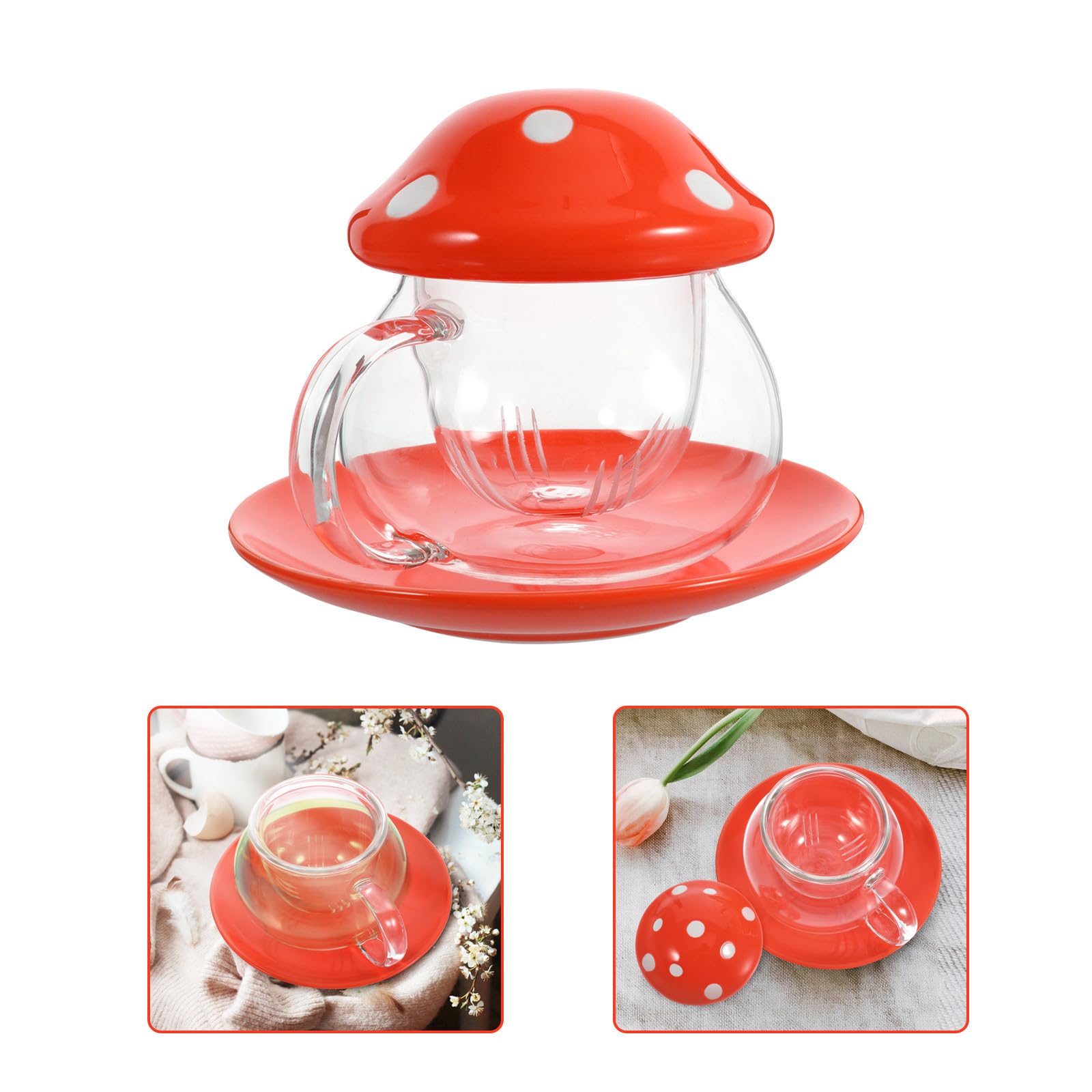 BESTOYARD Taza de Té de Vidrio Infusor y Asa Ergonómica para Hogar