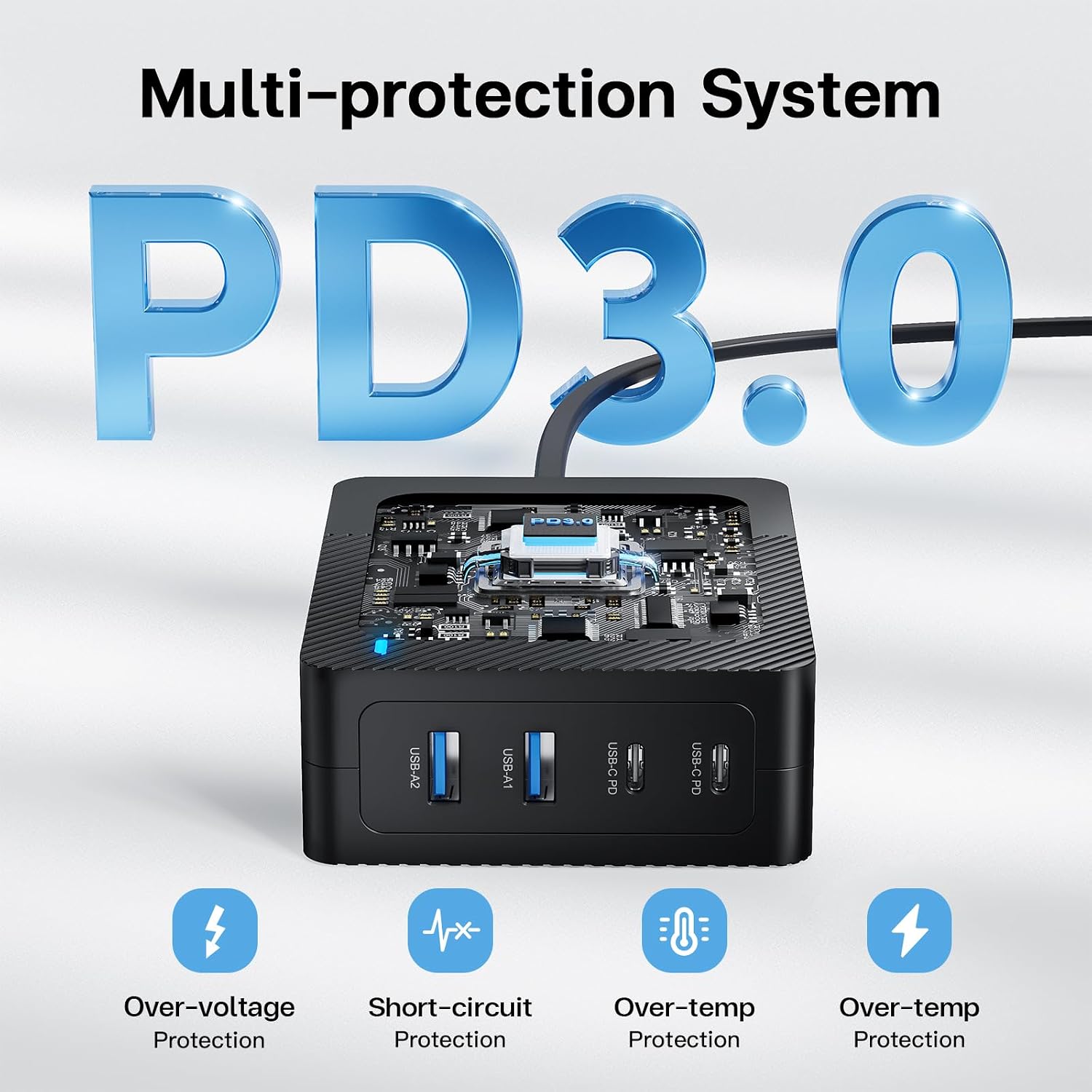 RYND 2026 Latest USB C Fast Charger,165W GaN 4-Port Charging Station Hub Block Cube, USB C Wall Charger Blocks with Dual Type C Ports,for iPad/iPhone 17 16 15 14 13 12 Pro Max Pixel Note Galaxy