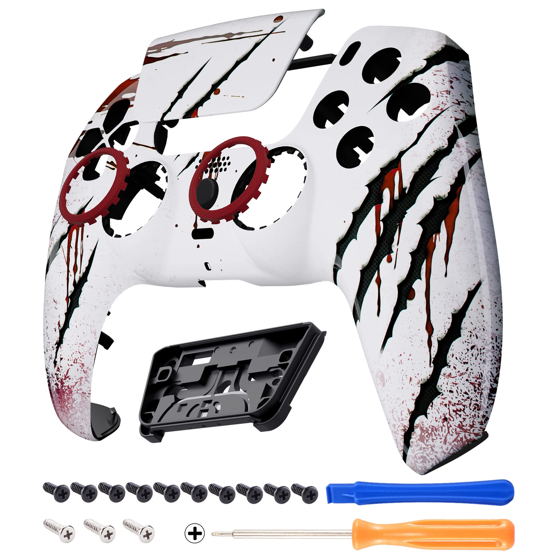 eXtremeRate Luna Rediseñado Carcasa Frontal con Panel Táctil Compatible con ps5 BDM-010 BDM-020 BDM-030 BDM-040 Carcasa Delantera Placa Frontal Funda Portectora(Fibra de Carbono Blanco) — view 21