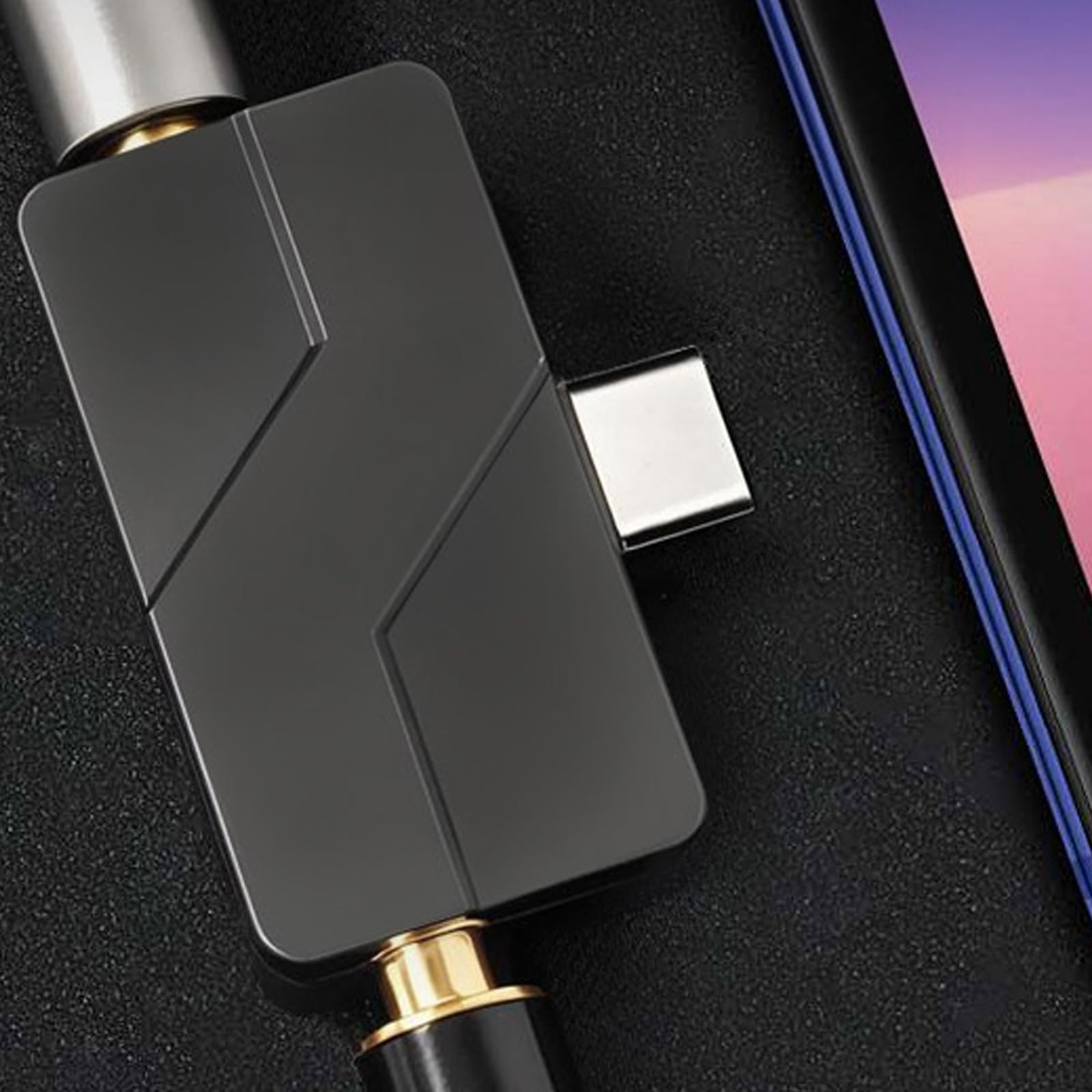 Adattatore di connessione leggero da tipo C a 3,5 mm e 4,4 mm con audio HiFi per smartphone e laptop