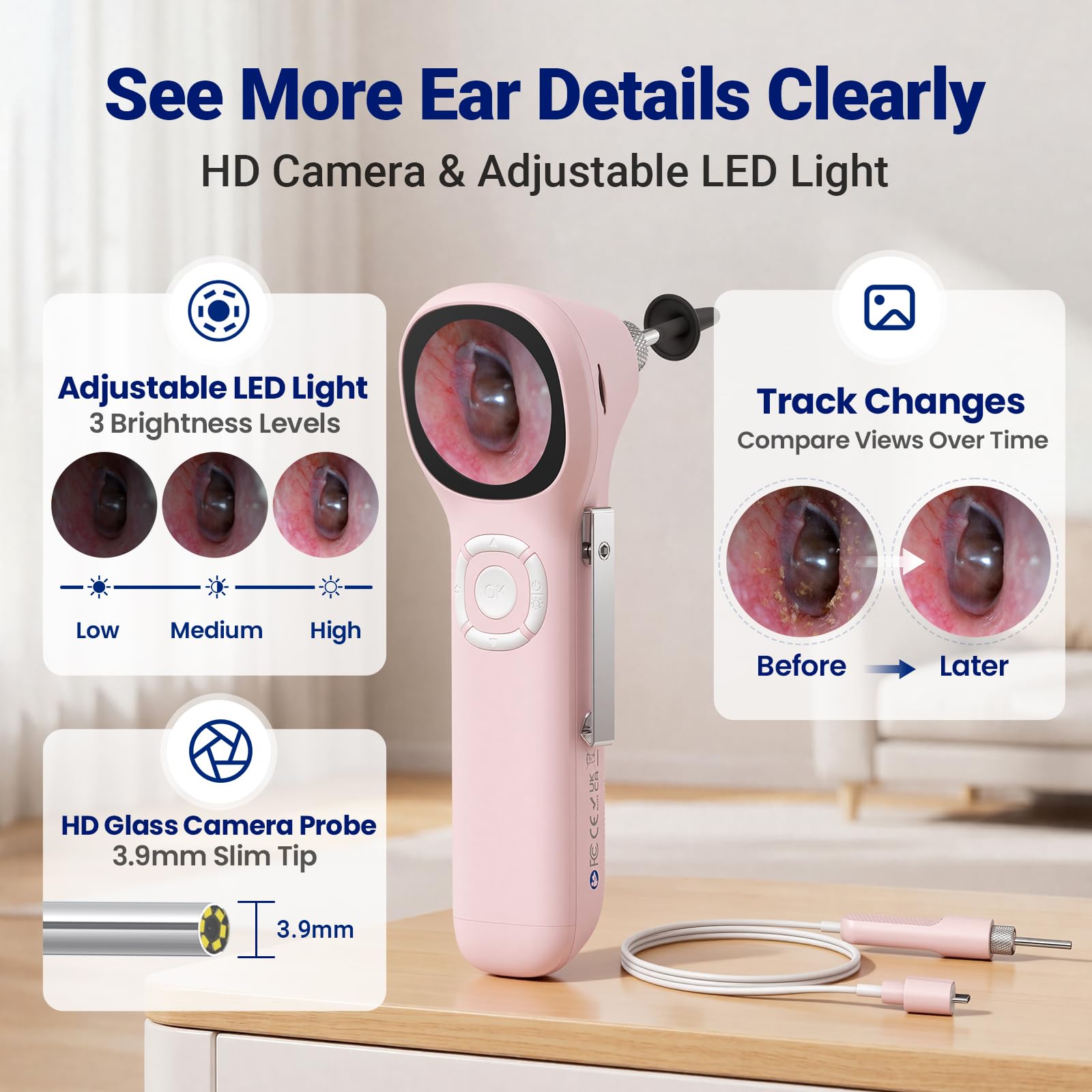 Otoscope with Screen - Easy Ear Exams -3 Otoscope with Screen - Easy Ear Exams -3