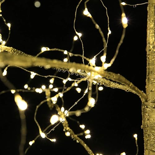 Miniatura 7 de LIGHTSHARE - Árbol de luces LED, colección de árboles iluminados con luces LED blancas cálidas, 5pies, plateado, para decoración del hogar, fiestas,