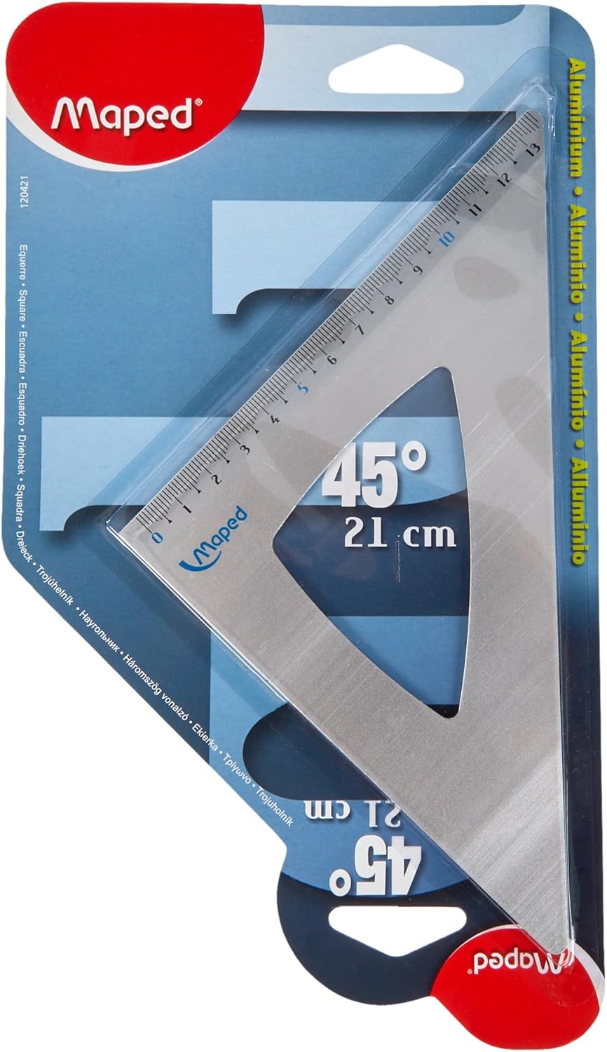 MAPED - Equerre de Dessin, 45 degrés, en Aluminium